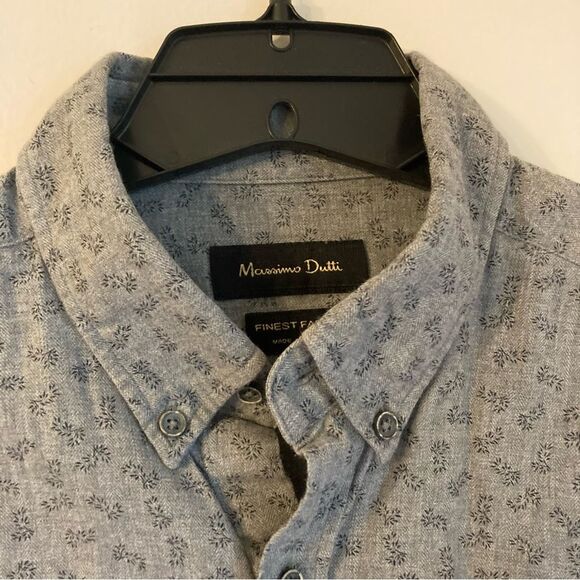 Massimo Dutti Men’s long sleeve gray button down size Medium! EUC! - Picture 4 of 9